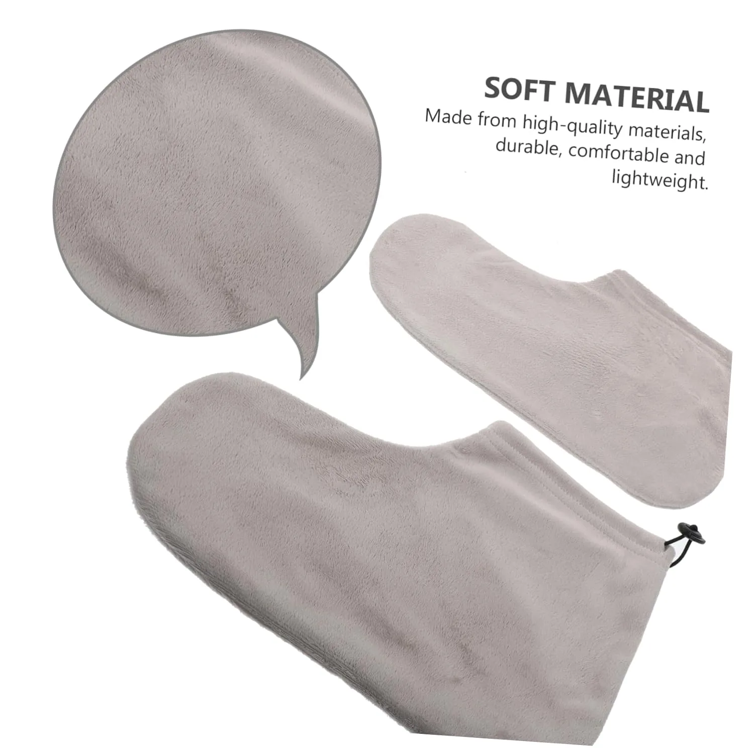 2pairs Paraffin Wax Therapy Foot Comfortable Reusable Foot Wraps for Beauty Care Warm Cloth Booties for Moisturizing Treatment Salon Simple Design Easy to Wear and Wash