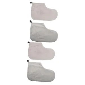 2pairs Paraffin Wax Therapy Foot Comfortable Reusable Foot Wraps for Beauty Care Warm Cloth Booties for Moisturizing Treatment Salon Simple Design Easy to Wear and Wash