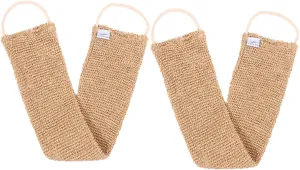 2Pcs Back Scrubber Strap Exfoliating Ramie Jute Bath Towel for Deep Cleansing and Relaxation for Daily Use Shower Spa and Design