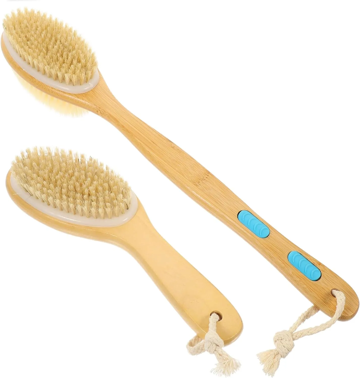 2pcs Long Handle Shower Brush Body Scrubber Portable Back Exfoliating Bath Brush for Gentle Skin Cleansing and Relaxation Convenient Storage with Hanging
