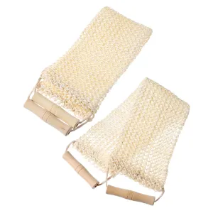 2pcs Natural Sisal Body Exfoliating Back Scrubber with Handles for Gentle Skin Care for Home and Travel Dead Skin Removal and Cleansing