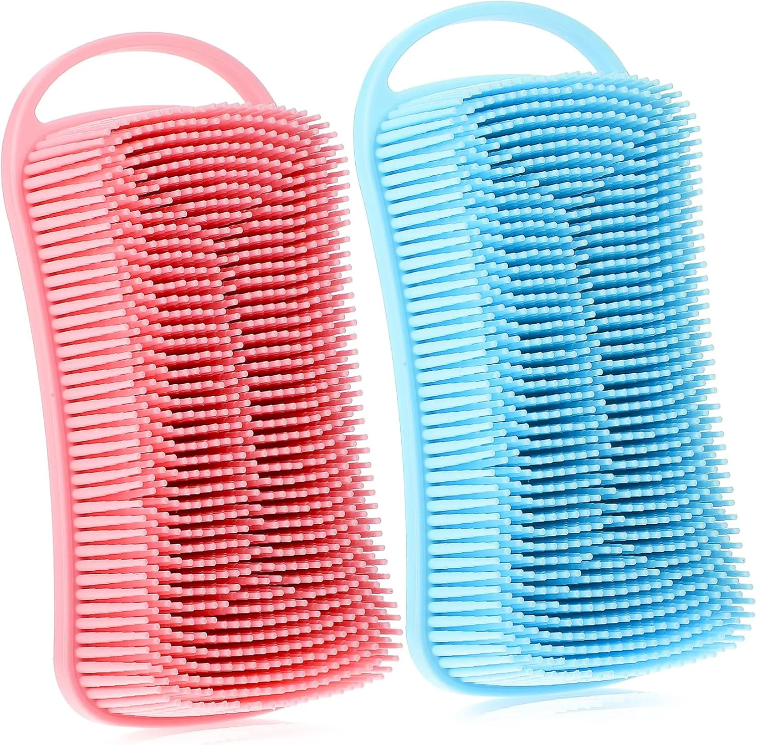 2pcs Silicone Bathing Brushes Exfoliator Body Scrubbers for Gentle Skin Cleansing Portable Shower Brushes for Storage