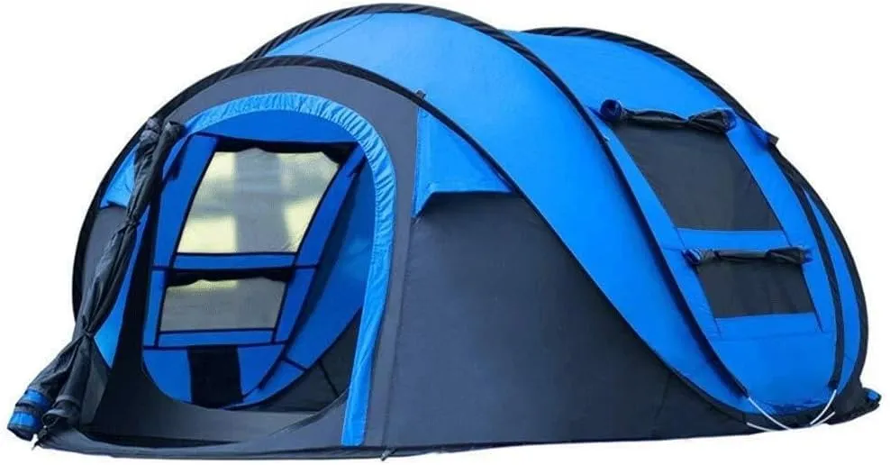 3-4 Person Instant Pop-Up Tent, Waterproof Camping Tent with Vented Doors, Easy Setup, Double Layer for Hiking, Outdoor Festivals, and Family Use