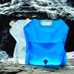 3 pcs Water Storage Cube Foldable Portable Water Canteen BPA Free Collapsible Water Container with Spigot Camping Water Storage Carrier Jug Foldable Water Bottle 1.1/2.2 Gallon 5L White