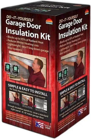3009 Garage Door Insulation Kit, Silver, Easy Assembly, Adhesive Pads Included, Lightweight, Includes 8 Bubble Insulation Panels, Blocks up to 95% of Radiant Heat, Saves Energy