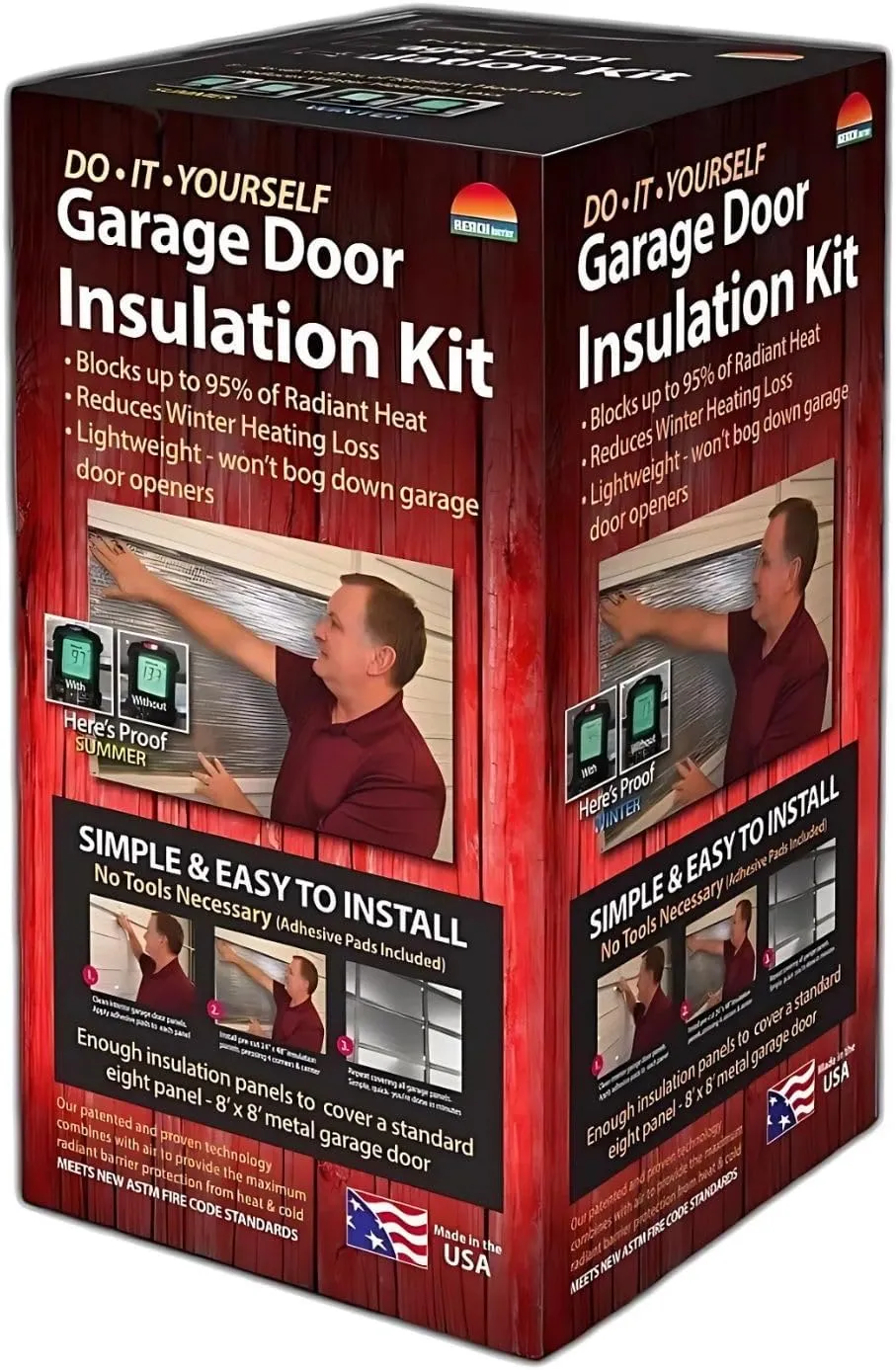 3009 Garage Door Insulation Kit, Silver, Easy Assembly, Adhesive Pads Included, Lightweight, Includes 8 Bubble Insulation Panels, Blocks up to 95% of Radiant Heat, Saves Energy