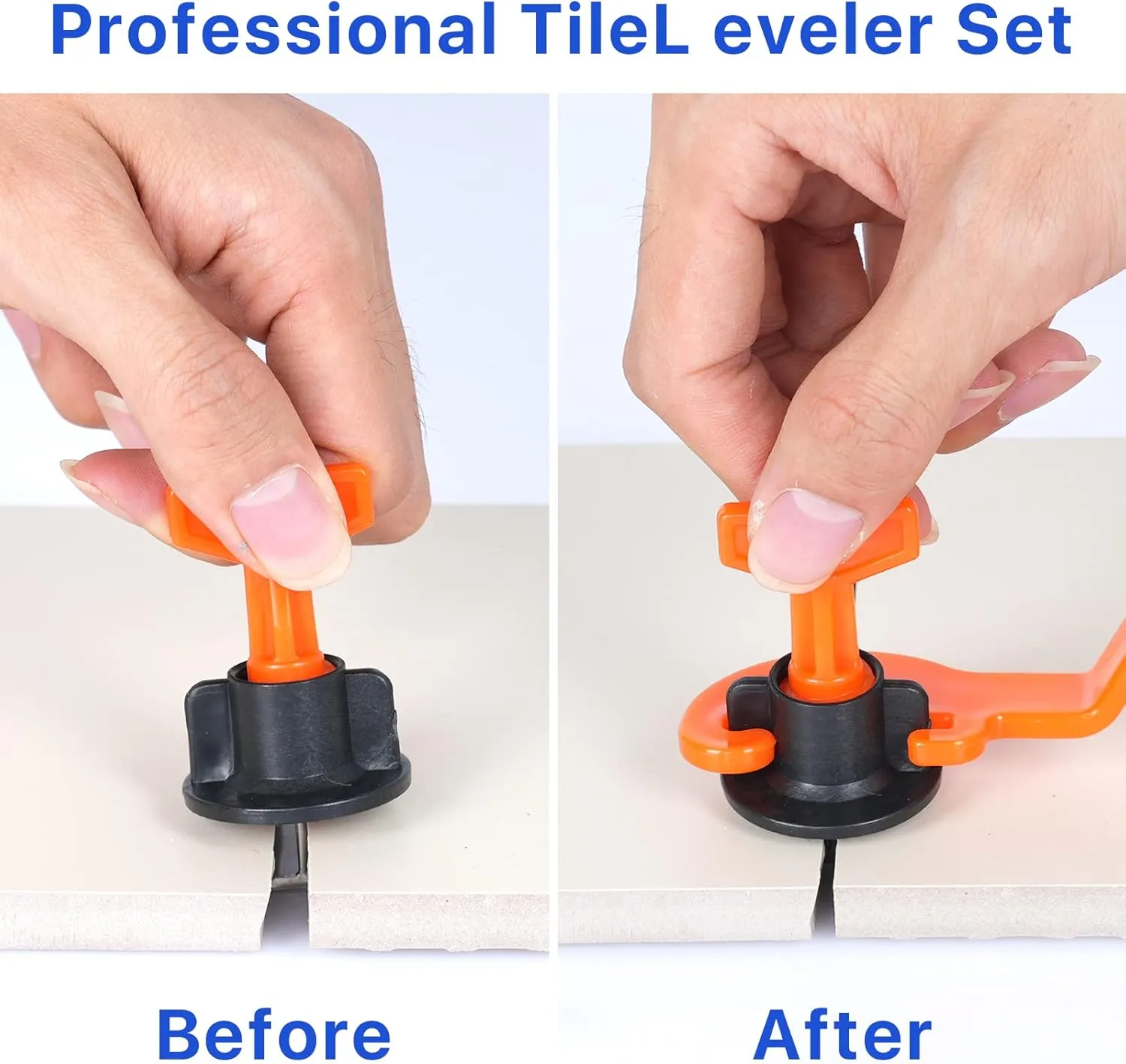 300pcs Tile Leveler Spacers and 1500PCS 2mm Tile Spacer, Reusable Tile Leveling System 1/16 Kit with 6pcs Special Wrench and 40pcs Steel Pins for Wall/Floor Tile Installation (300, 1/12)