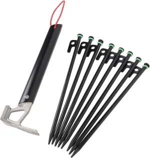 30cm Tent Stakes with Guylines Kit, Heavy Duty Camping Pegs Set for Canopy, Tent & Outdoor Gear