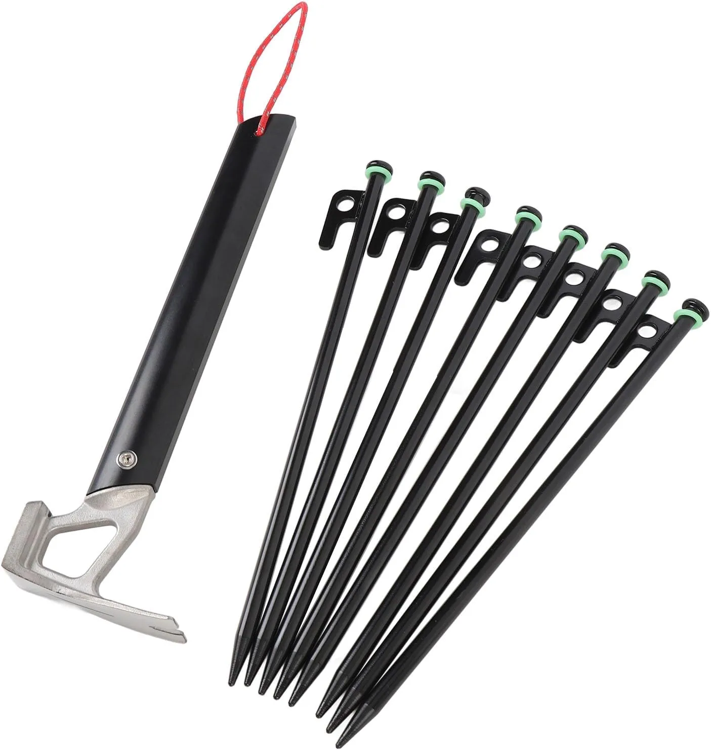 30cm Tent Stakes with Guylines Kit, Heavy Duty Camping Pegs Set for Canopy, Tent & Outdoor Gear