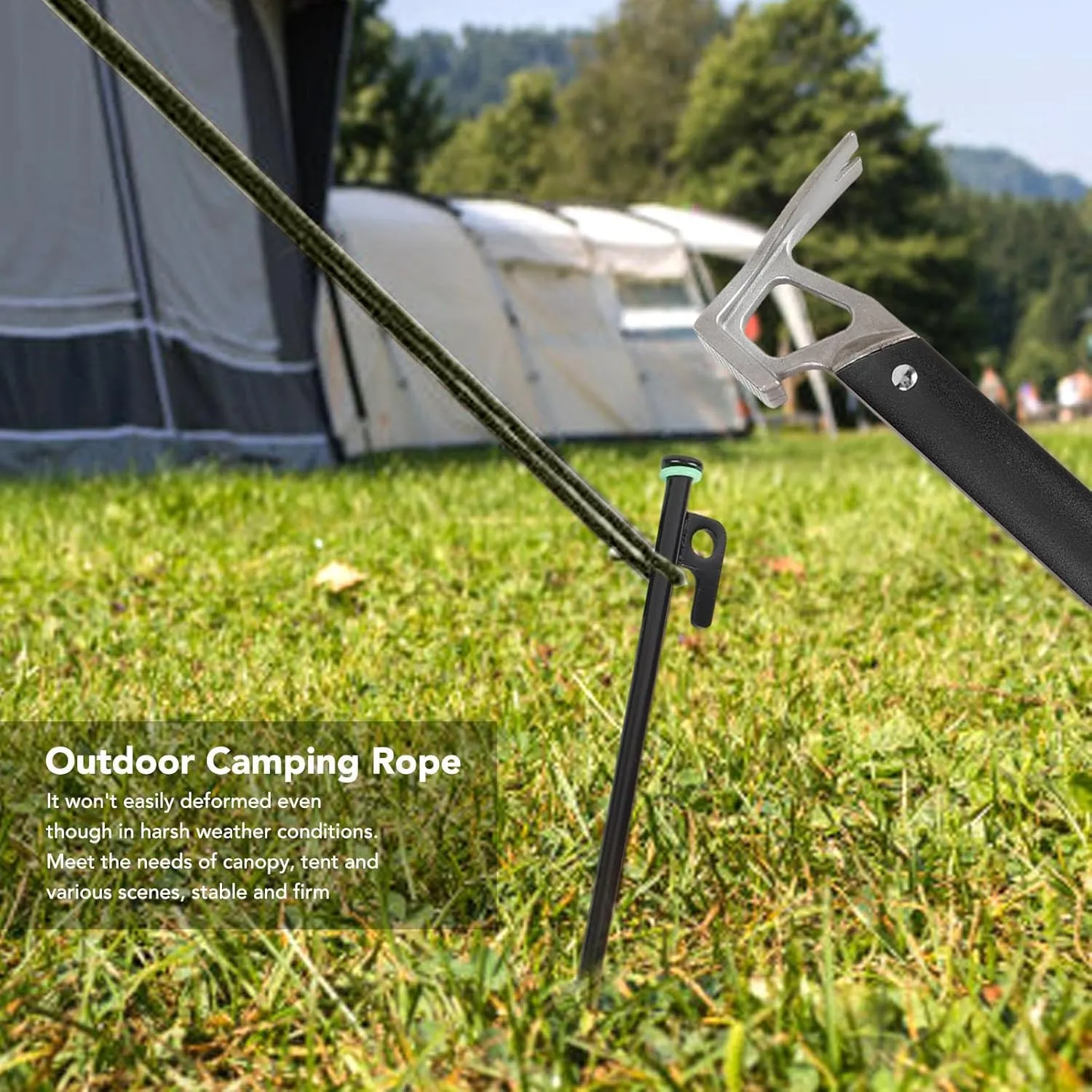 30cm Tent Stakes with Guylines Kit, Heavy Duty Camping Pegs Set for Canopy, Tent & Outdoor Gear