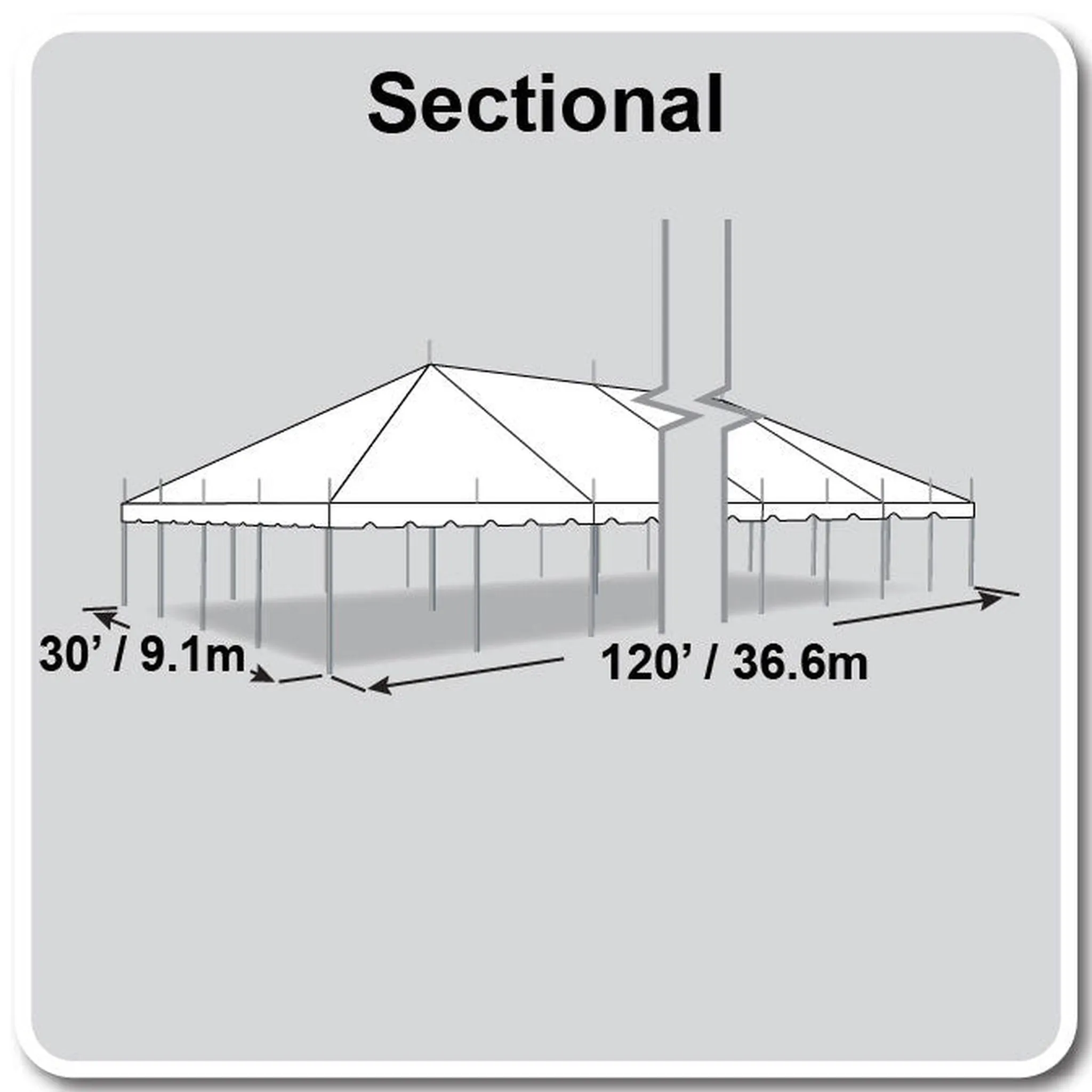 30x120 Classic Series Pole Tent