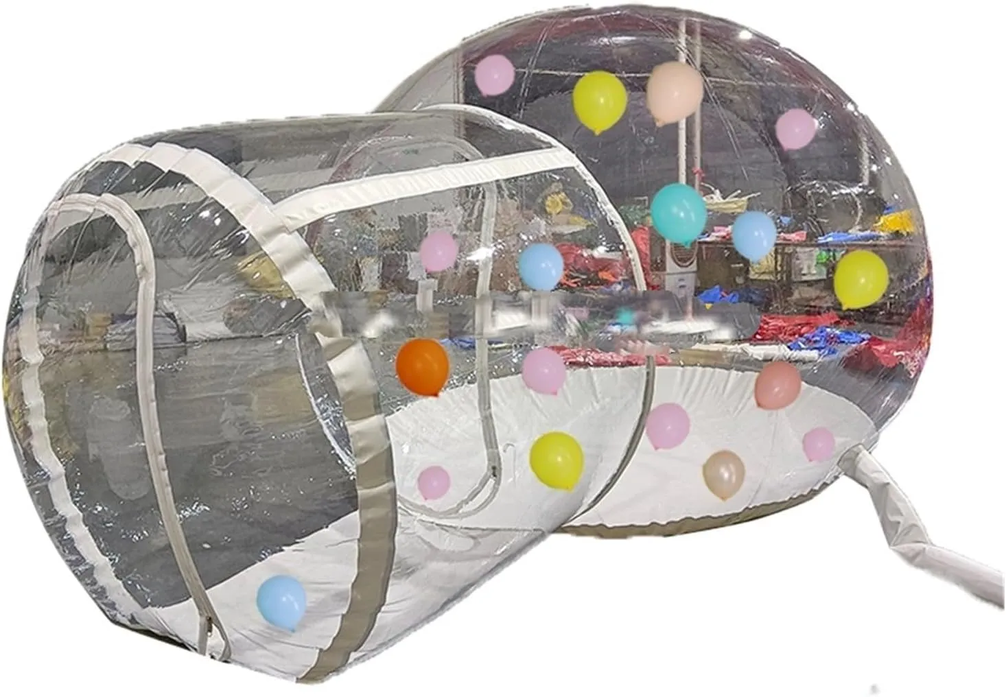 3/4/5M Outdoor Wedding Transparent Inflatable Bubble Tent with Balloons Camping Party Events Change Clothes Tent (Color : B, Size : 4M Dia)