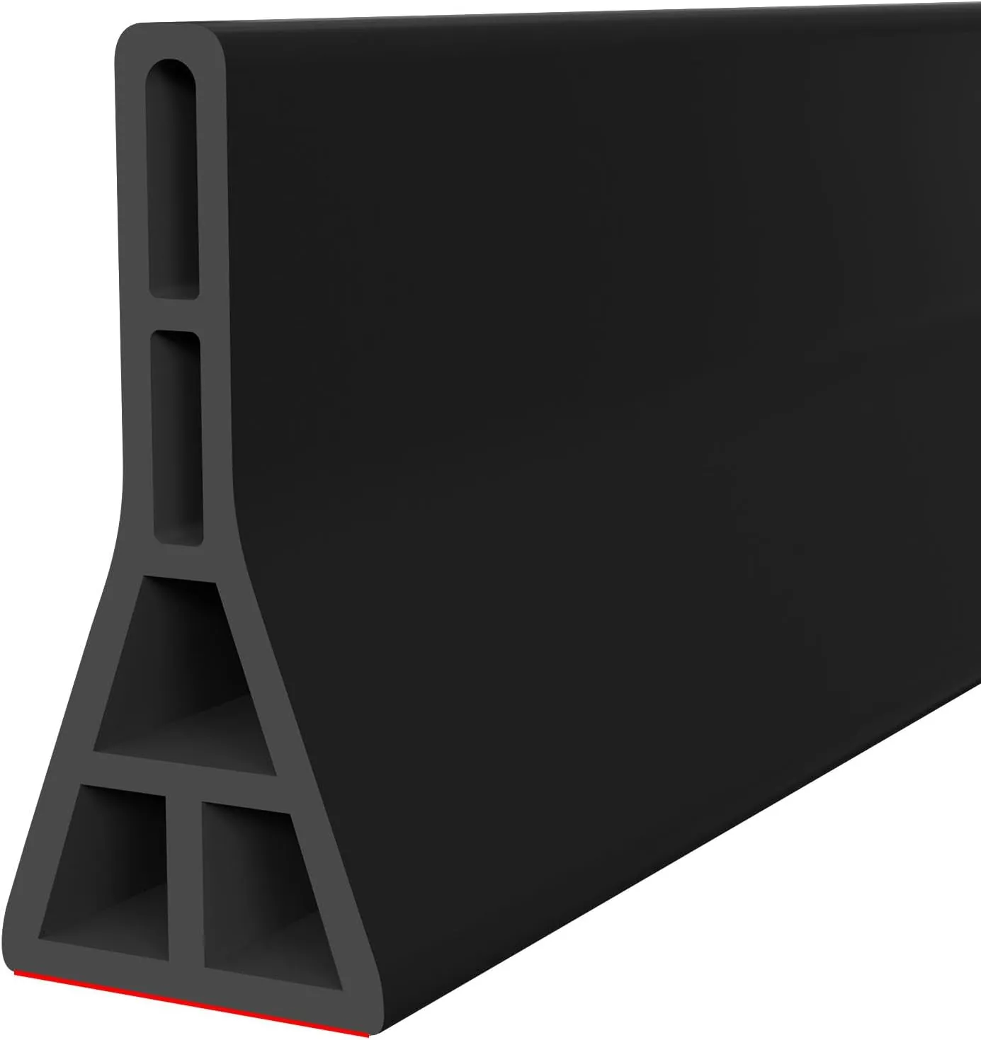 3.5" High Shower Threshold Water Dam, 59 IN Shower Water Splash Guard for Curbless Bath Shower Threshold Water Barrier Stopper for Wet and Dry Separation Bathroom and Kitchen (Black/4.9FT)
