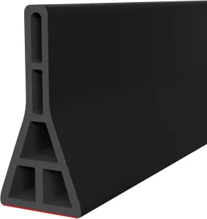3.5" High Shower Threshold Water Dam, 59 IN Shower Water Splash Guard for Curbless Bath Shower Threshold Water Barrier Stopper for Wet and Dry Separation Bathroom and Kitchen (Black/4.9FT)