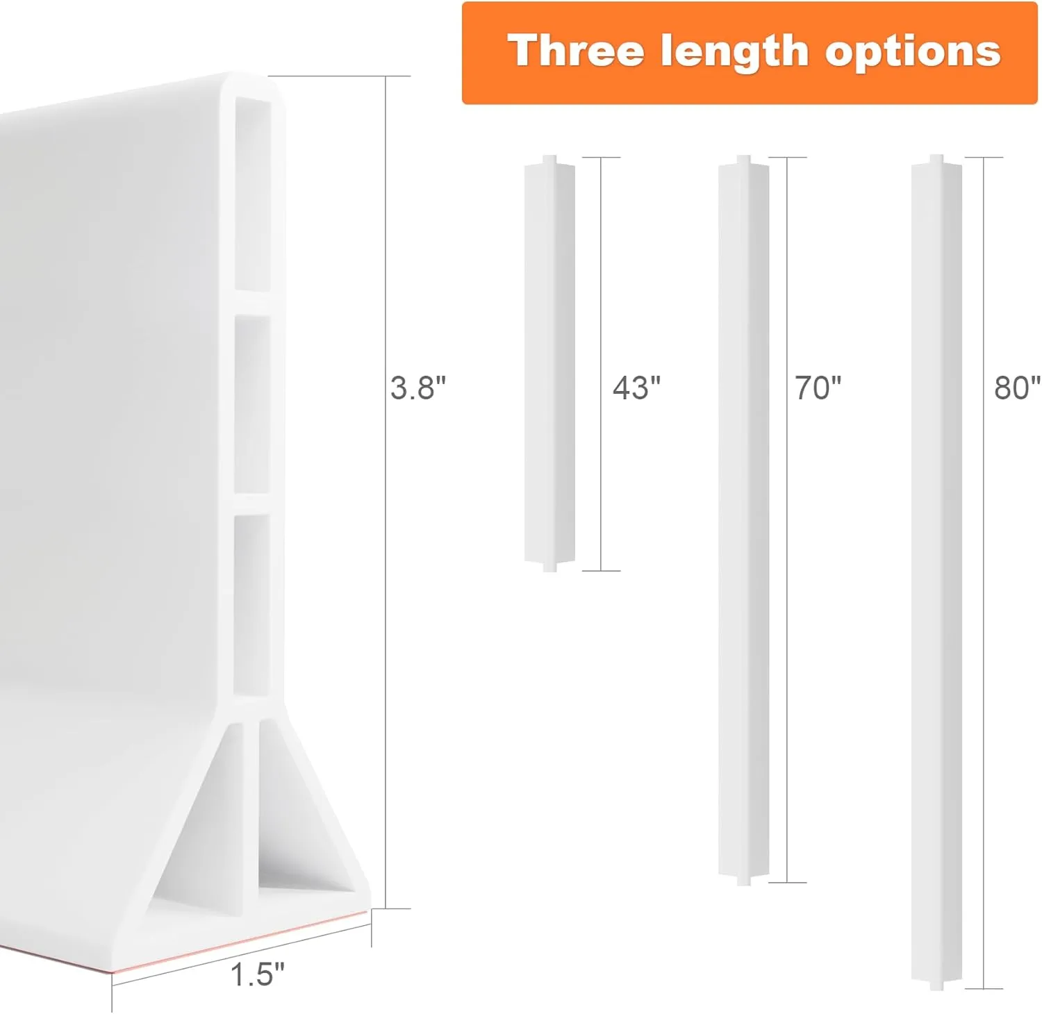 3.8'' High Shower Threshold Water Dam Collapsible 70IN Shower Water Splash Guard for Shower Water Blocker for Wet and Dry Separation Bathroom and Kitchen (70 Inch)