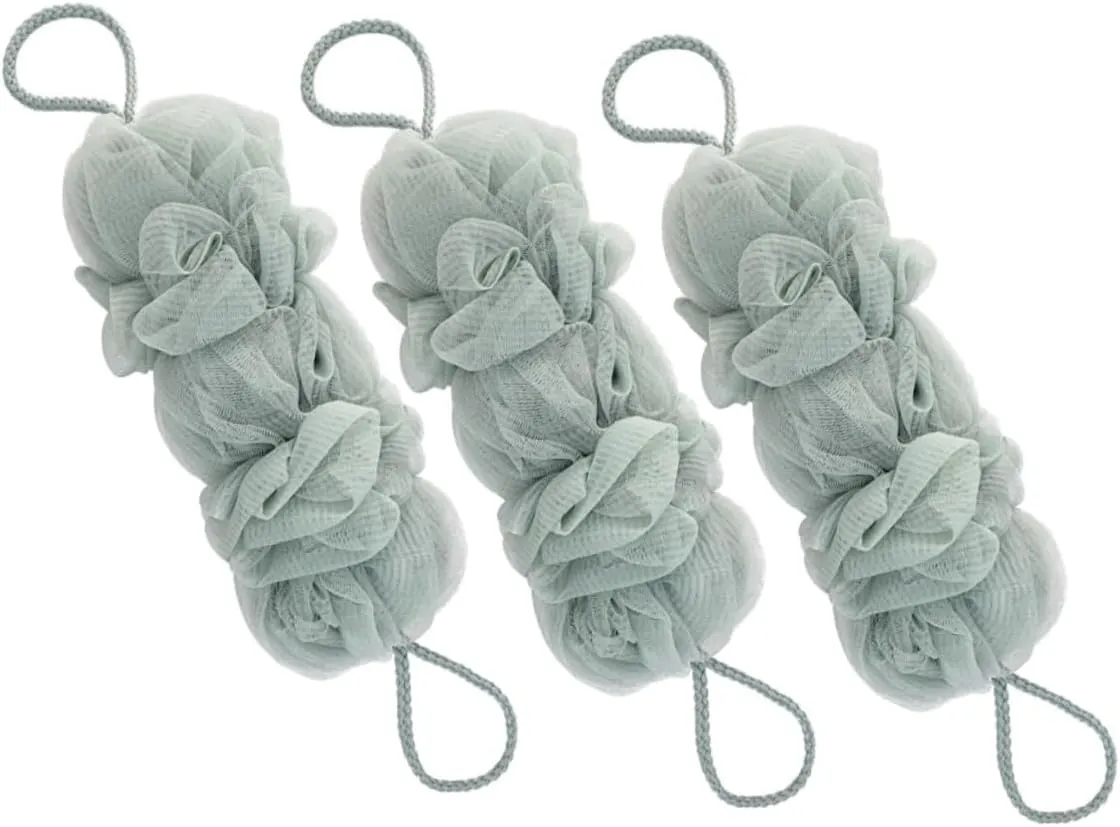 3pcs Exfoliating Body Scrubbers Bath Loofahs for Back Washing Soft and Bathing Tool for Comfortable Skin Care and Cleansing for Shower Use