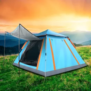 4-5 Person Camping Tent Outdoor Foldable Waterproof Tent with 2 Mosquito Nets Windows Carrying Bag for Hiking Climbing Adventure Fishing