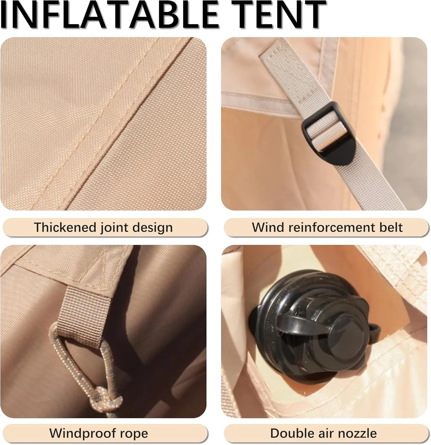 4-6 Person Large Inflatable Camping Tents W/Pump & Carry Bag, Easy Setup, Oxford Cloth Blow Up Tents for Camping, Air Tents for Adult Family Outdoor Hiking