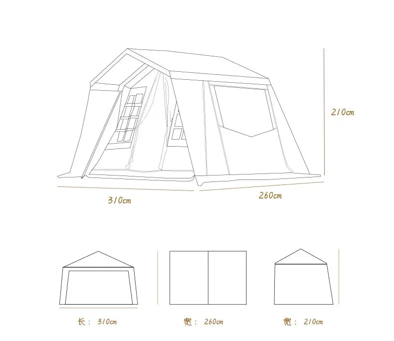 4-6 Person Luxury Outdoor Camping Eaves Tent: Ultralight, Waterproof, and Thickened for Hiking and Picnic