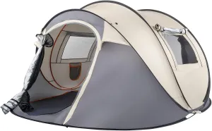 4 Person Easy Pop Up Tent for Camping,Waterproof Automatic Setup 2 Doors-Instant Family Tents with Vestibule & Porch, Large Size Family Tent Automatic Setup for Camping Hiking & Traveling