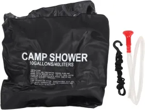 40L Camping Solar Shower Bag Outdoor Portable Shower Solar Heating Shower Bag with Removable Hose for Beach Swimming Traveling Hiking