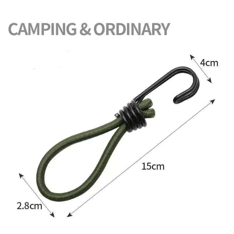 4/5/8/10 Pcs Tent Elastic Rope Cord with Hook