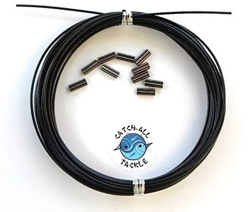 49 Strand Stainless Steel Black Vinyl Coated Cable Kit 30' with 10 crimps