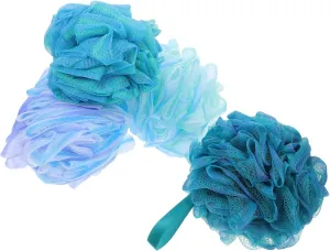 4pcs Exfoliating Bath Balls Soft Colored Body Scrubber for Gentle Cleansing Portable Loofah Shower Accessories for Personal and Household Use Travel Cleaning Supplies