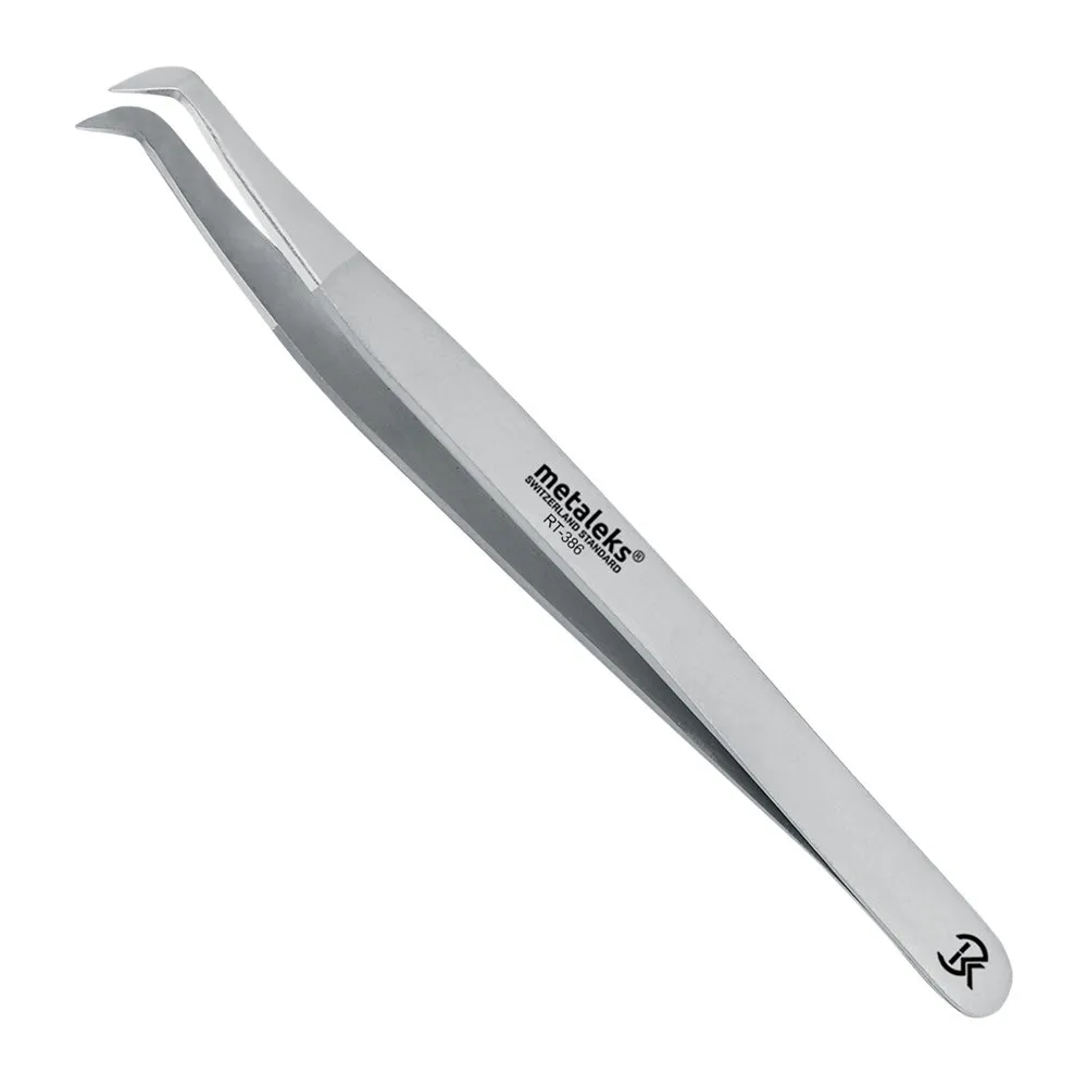 4Pcs Eyelash Extension Tweezers In Japanese Stainless Steel Soft in Use Light In Weight With Elastic Kit (12cm, Matt Finish)