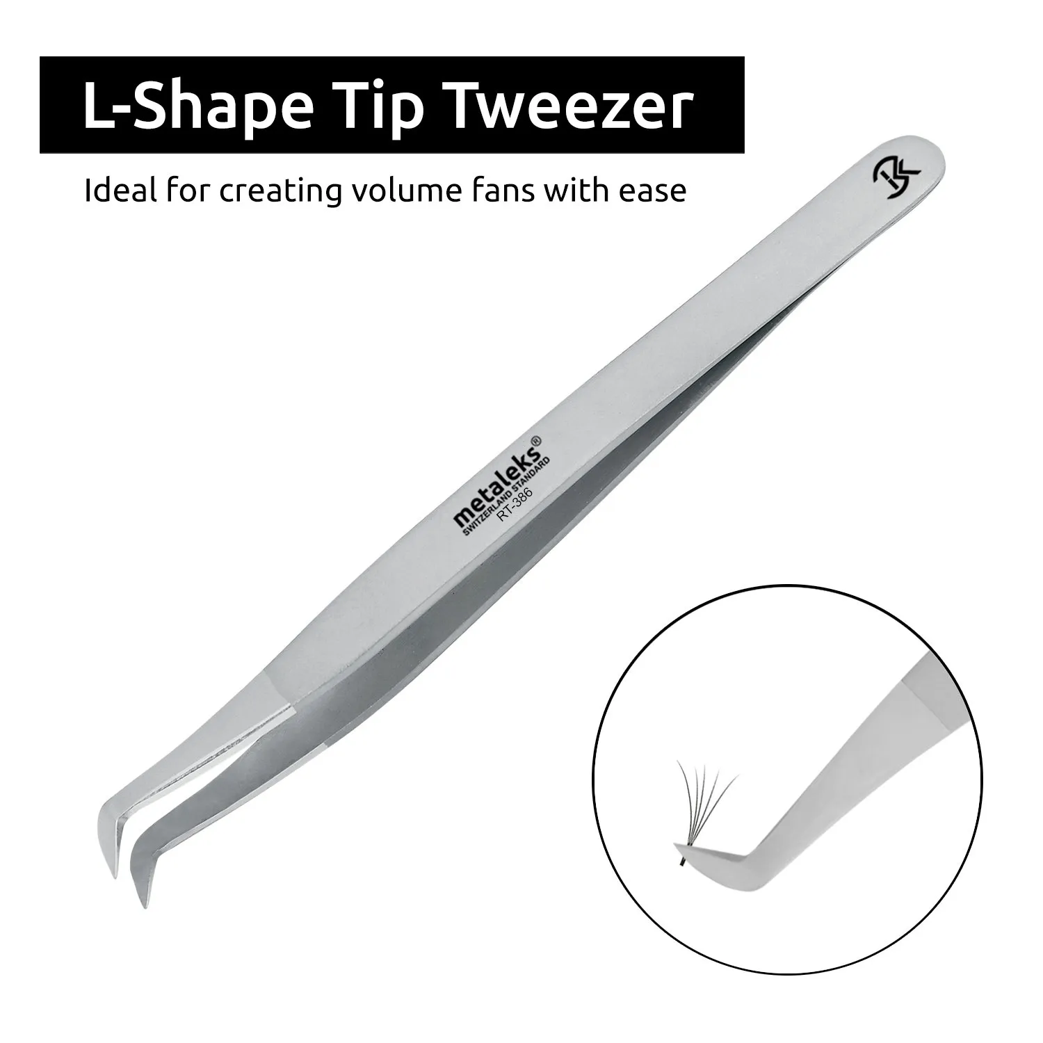 4Pcs Eyelash Extension Tweezers In Japanese Stainless Steel Soft in Use Light In Weight With Elastic Kit (12cm, Matt Finish)