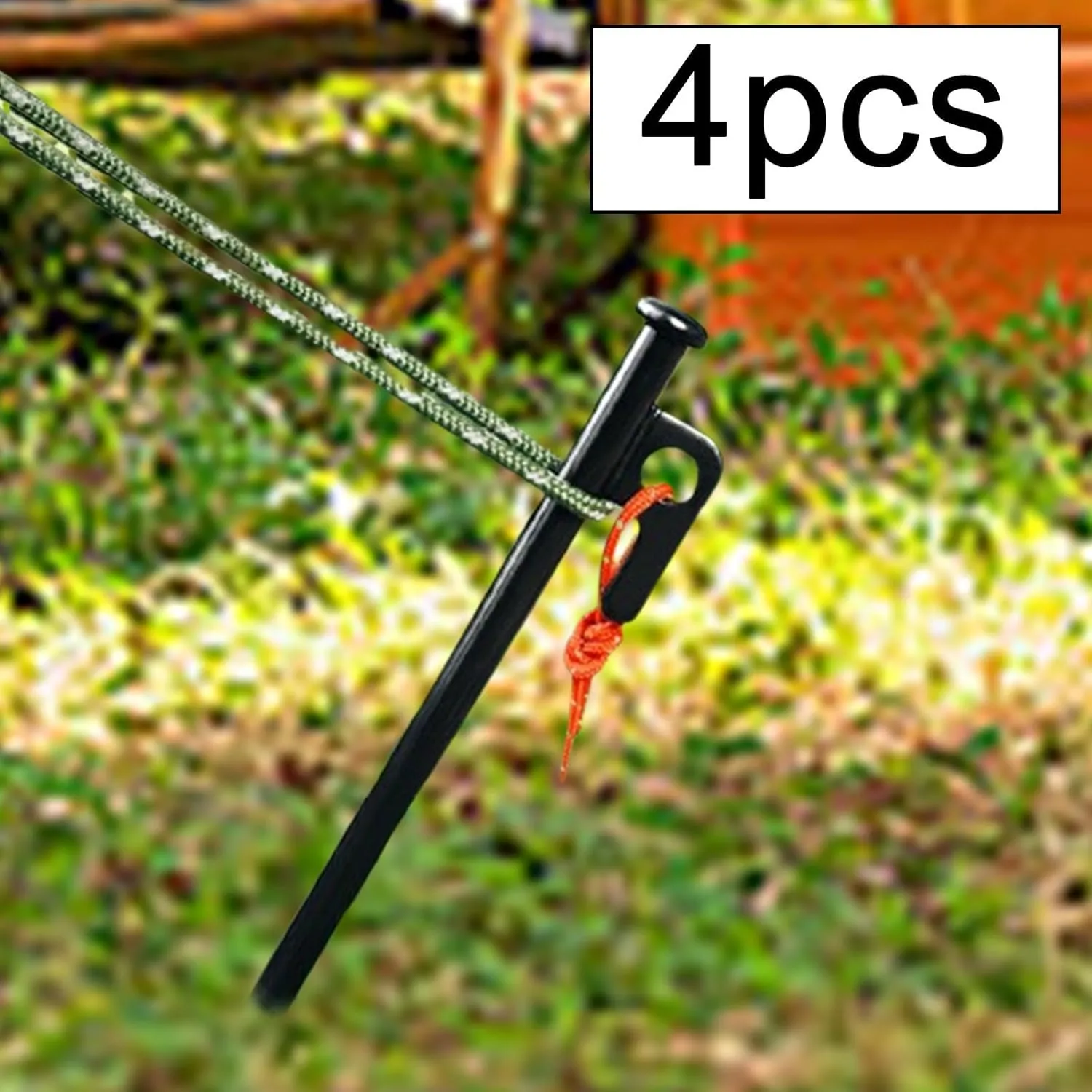 4X Tent Stakes Ground Stakes Easy to Install Portable Heavy Duty Tent Spikes Tent Pegs for Garden Camping Patio Lawn Yard