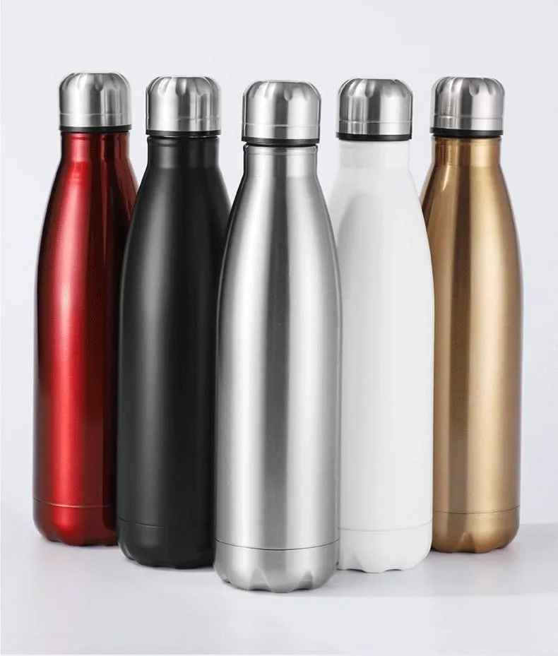 500ML Kettle, Double-layer Stainless Steel Sports Water Bottle, Suitable For Outdoor Travel And Camping(Silver)