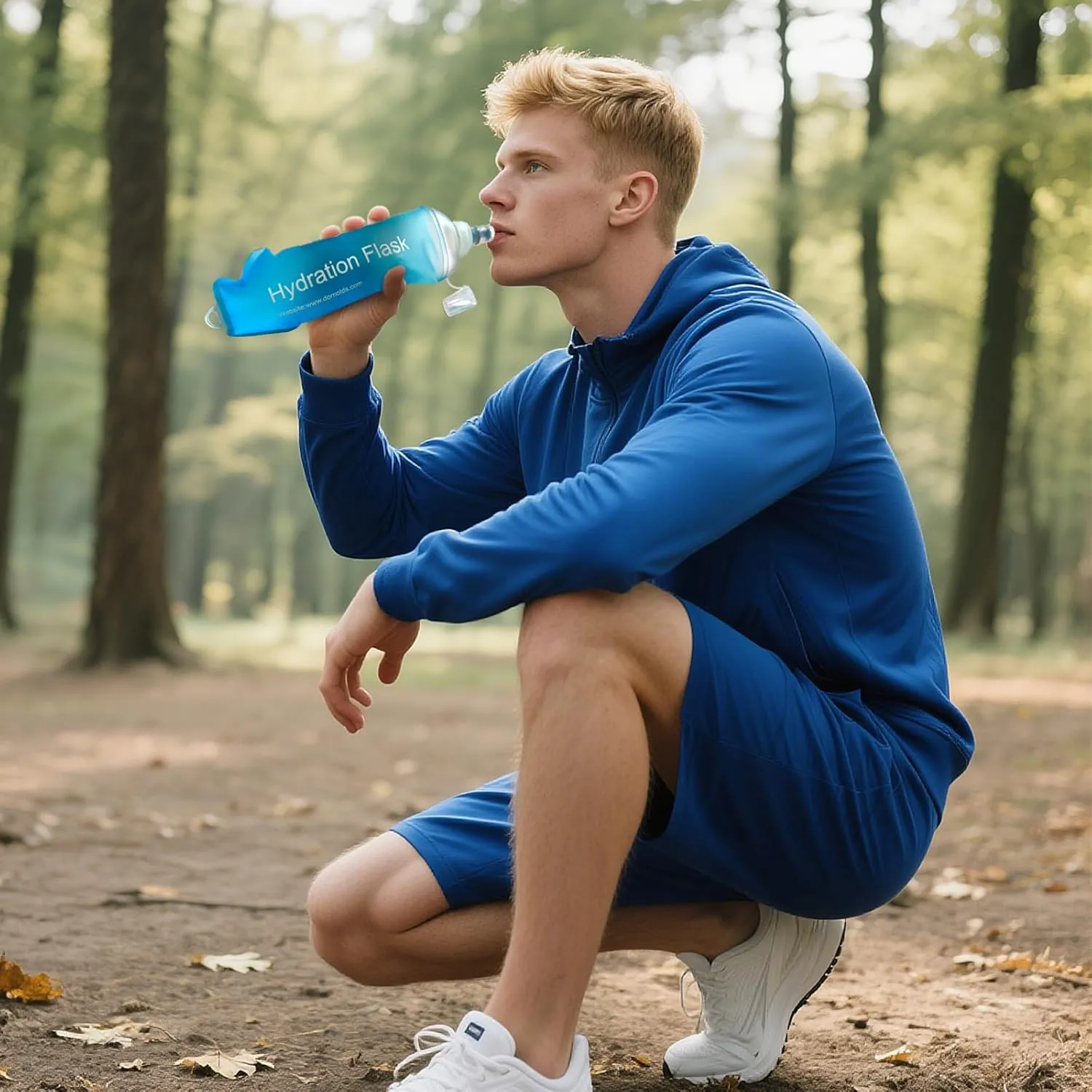 500ml Soft Flask Soft Water Bottle for Running, Hiking, Travelling, Cycling and Climbing - 2Pcs Blue