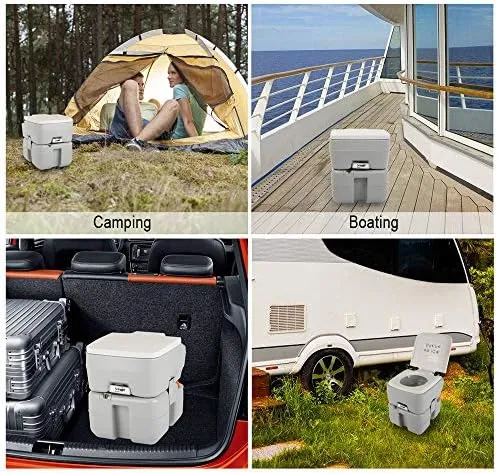 5.3 Gallon Portable Camping Toilet with Carry Bag - Compact Travel Toilet for Camping, Boating & Road Trips