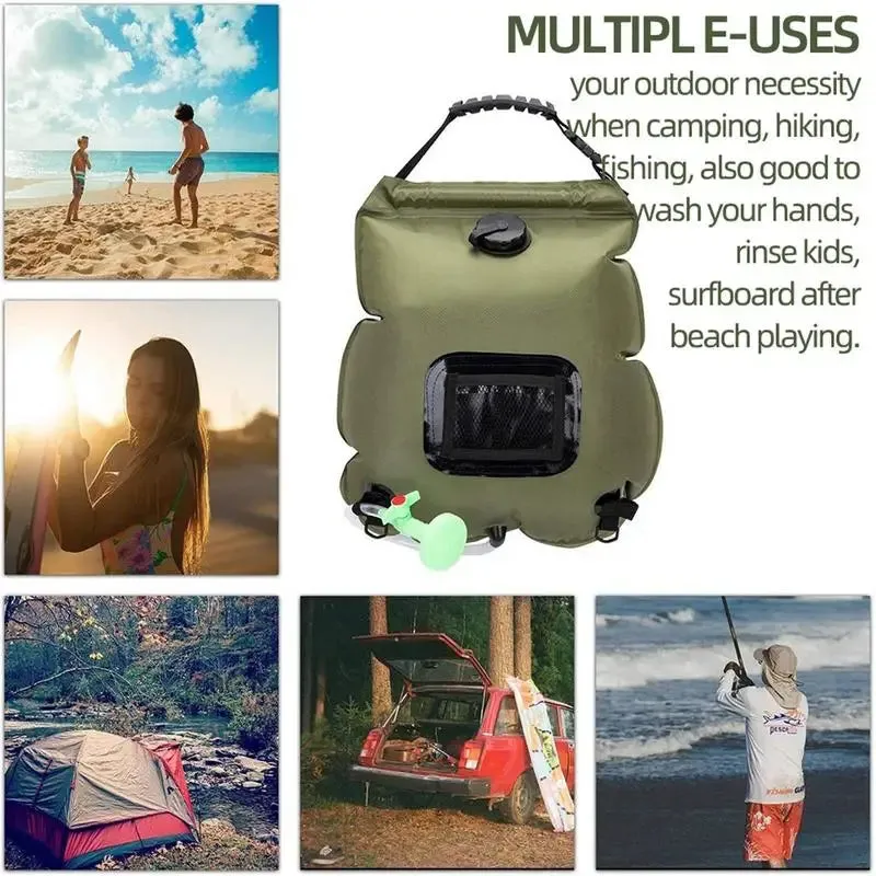5.3-Gallon Solar Heating Camping Shower Bag