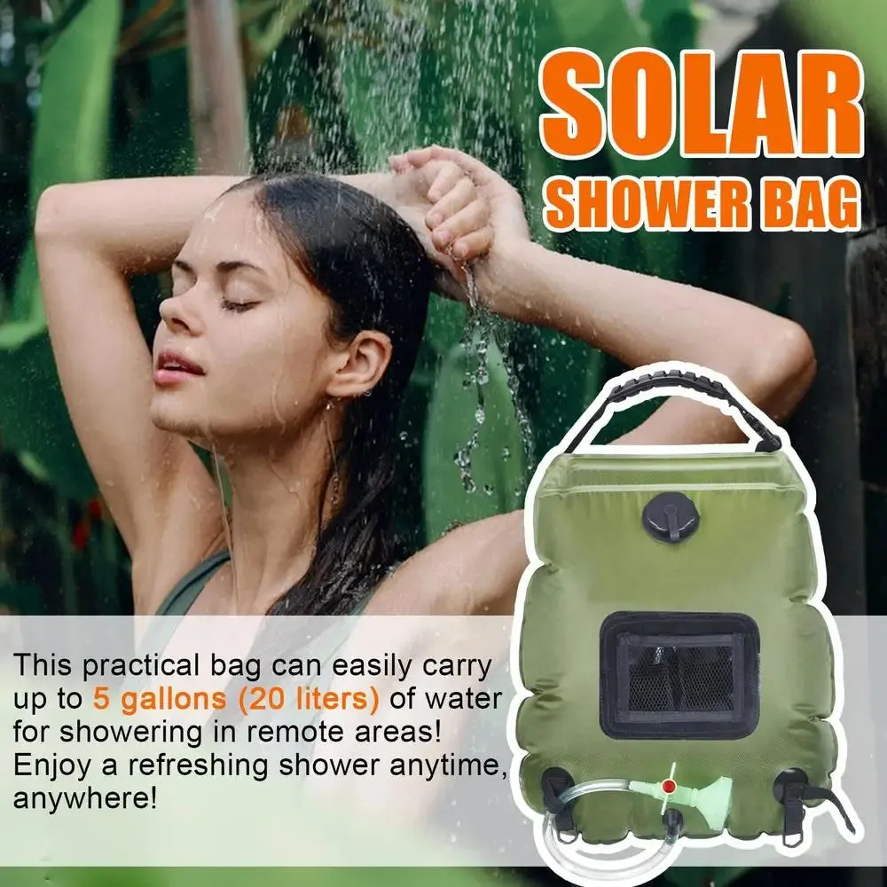 5.3-Gallon Solar Heating Camping Shower Bag