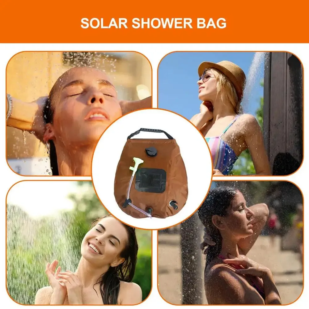 5.3-Gallon Solar Heating Camping Shower Bag