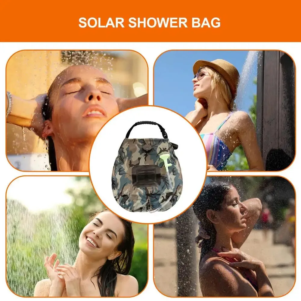 5.3-Gallon Solar Heating Camping Shower Bag