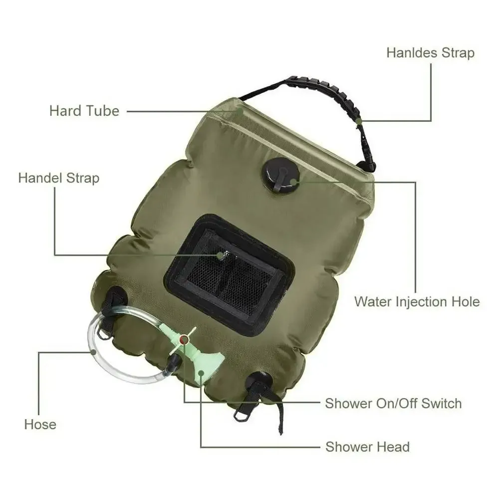 5.3-Gallon Solar Heating Camping Shower Bag