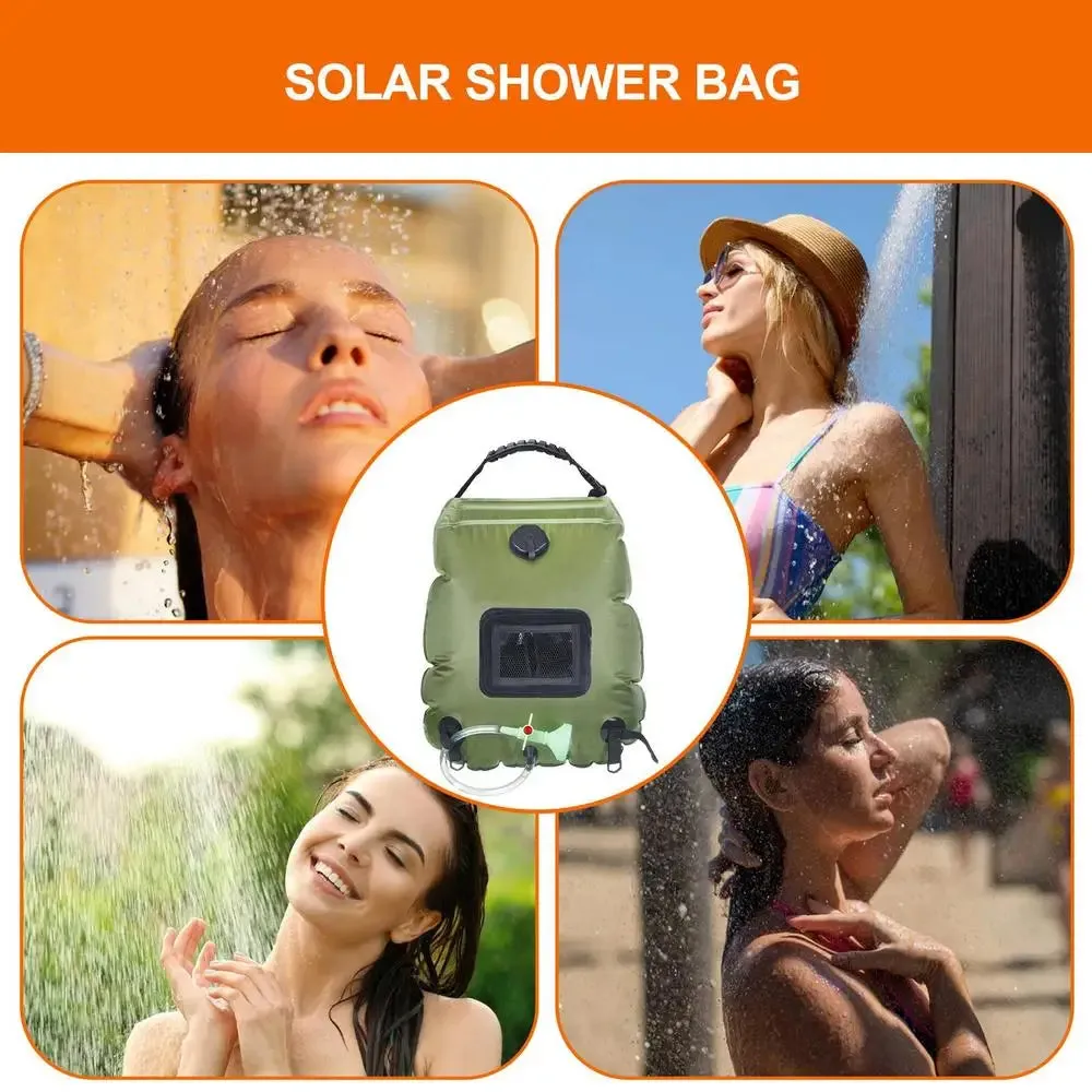 5.3-Gallon Solar Heating Camping Shower Bag