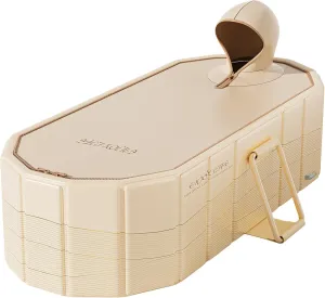 59''Portable insulated bathtub, Ice Bath Tub for Athletes, Inflation-free bathtub for shower, Ice Plunge Tub with Cover, Baths at Home & Outdoor（with Cover）