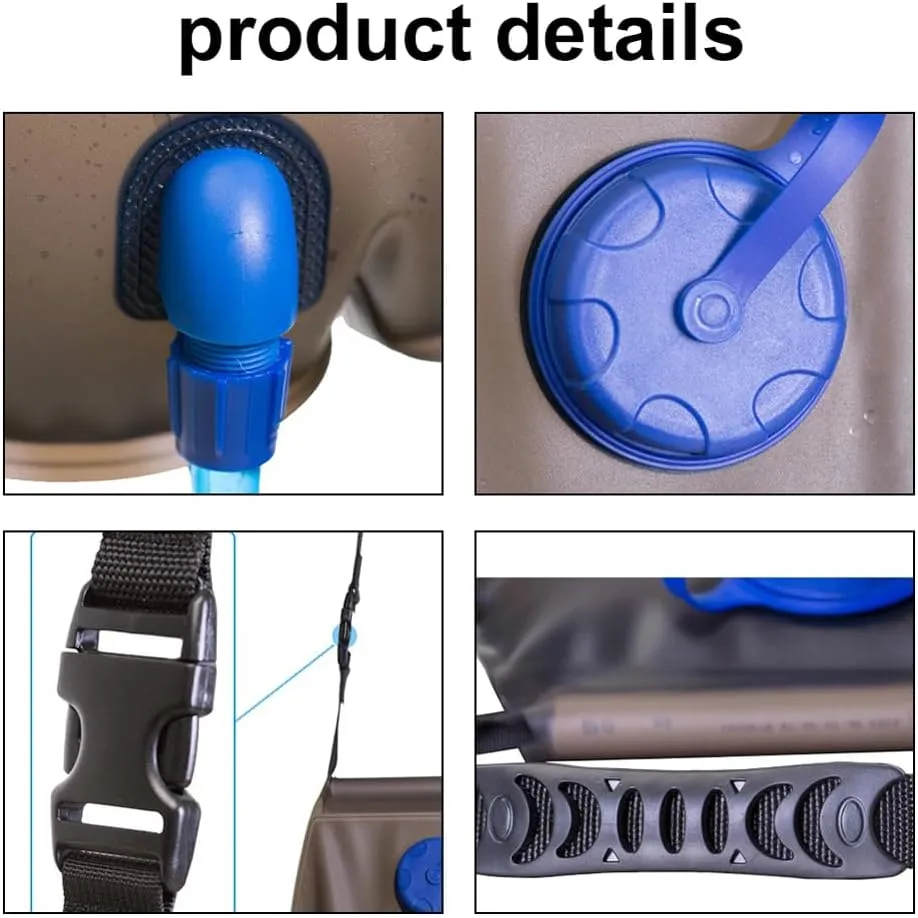 5L Camping Shower Bag Portable Solar Shower Portable Collapsible Water Container Hot Water Support for Camping RV Travel