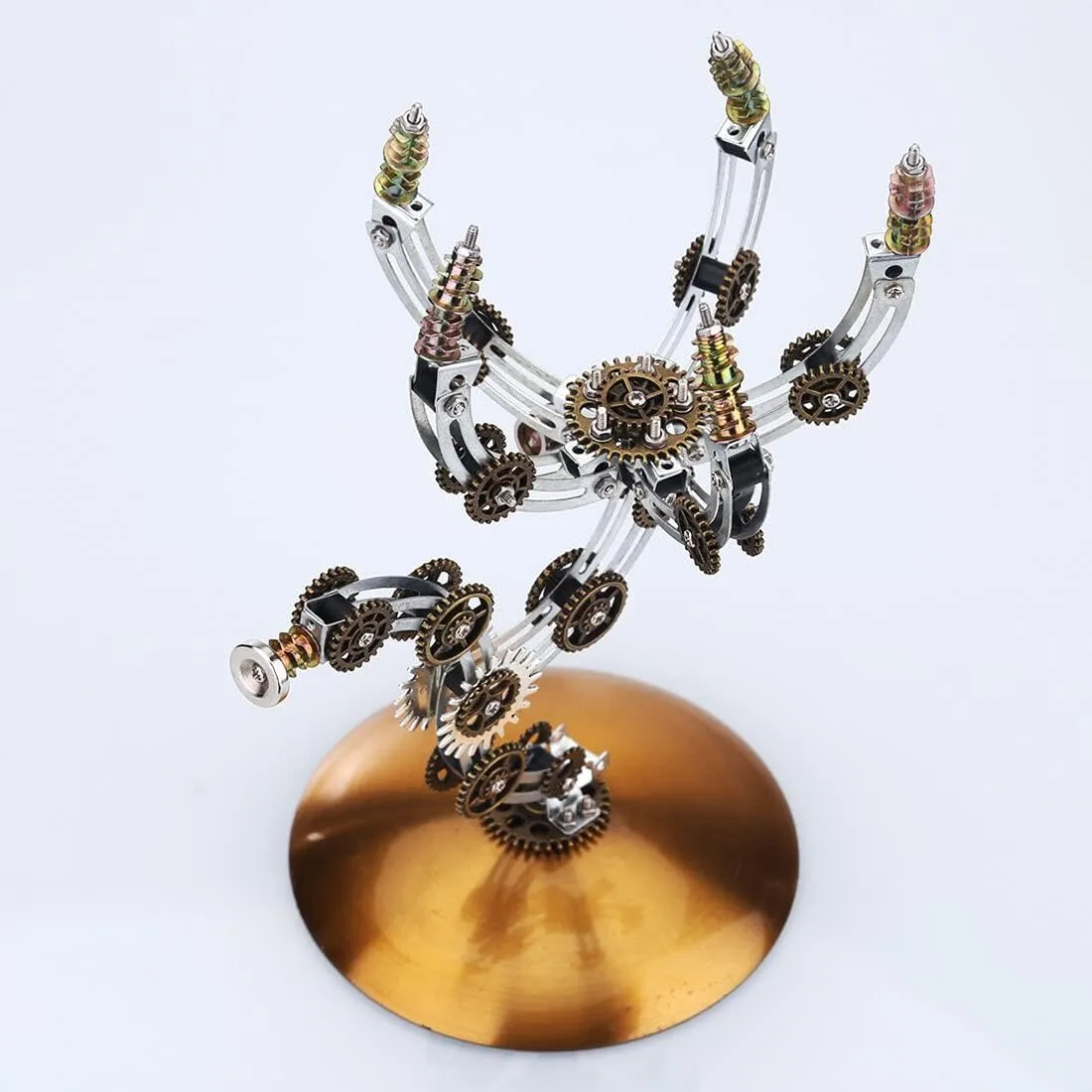 627PCS Mechanical Wasp Lamp Model – DIY Steampunk Metal Insect Puzzle Kit with Movable Claws & Light Base, Iron Box Gift for Adults & Teens