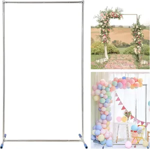 6.8×4 FT Wedding Arch, Rectangular Wedding Arches for Ceremony, Metal Arch Backdrop Stand and Support Feet Base, Garden Arch Frame for Party, Bridal, Outdoor Indoor Archway Fit for Balloon Decoration