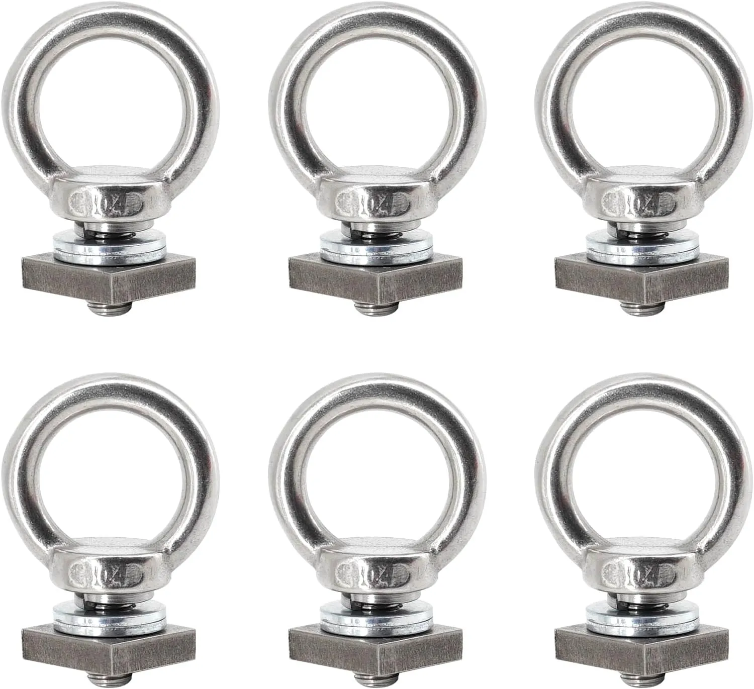 6pcs T Track Mount Tie Down Anchor Kit M8 for Roof Rack 304 Stainless Steel with Nuts & Lifting Eye Bolts for 4WD Awnings & Accessories