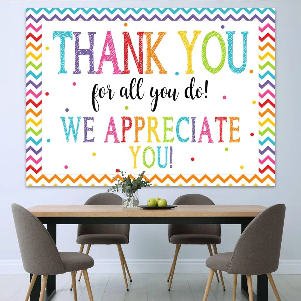 7x5ft Thank You for All You Do Backdrop Congratulations Graduates Background Be Thankful to The Teacher Doctor Staff We Appreciate You CNA Week Decoration Banner Prom Photography Party Supplies