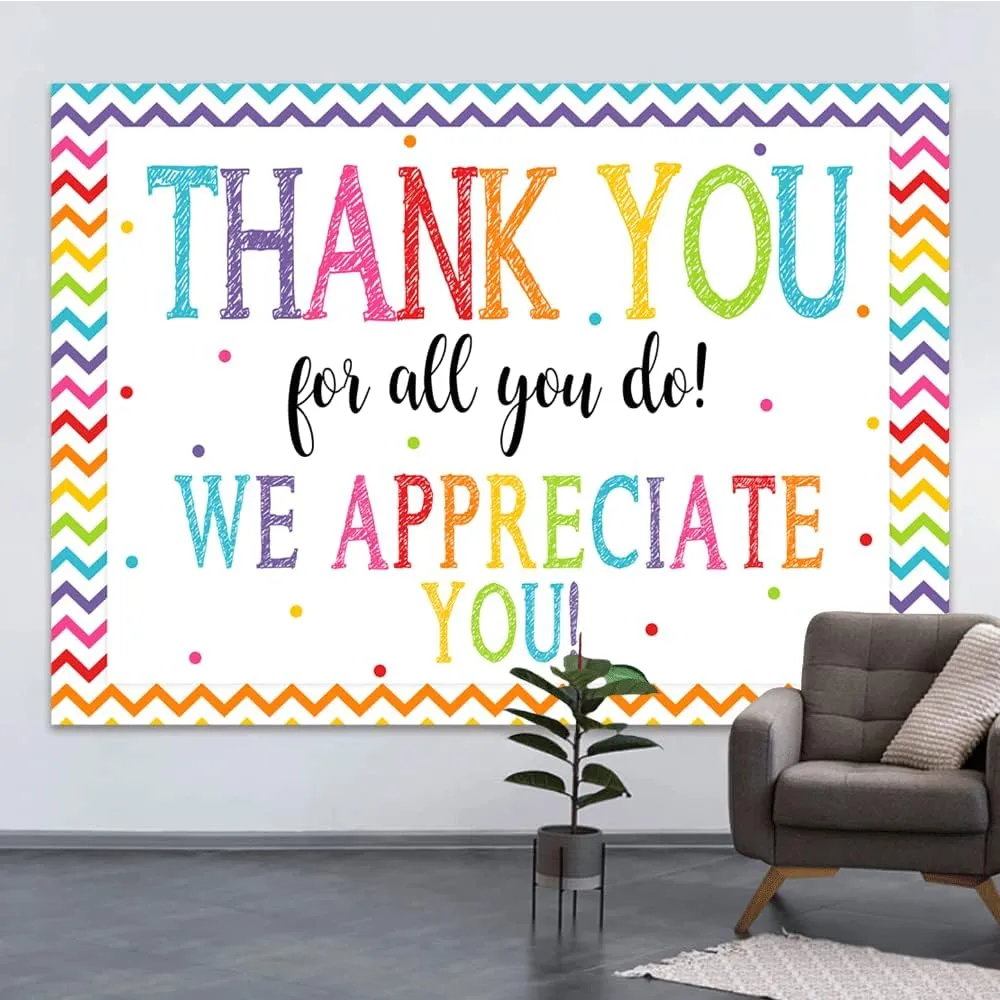 7x5ft Thank You for All You Do Backdrop Congratulations Graduates Background Be Thankful to The Teacher Doctor Staff We Appreciate You CNA Week Decoration Banner Prom Photography Party Supplies