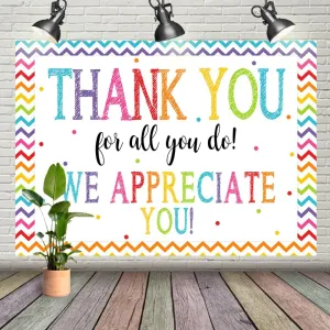 7x5ft Thank You for All You Do Backdrop Congratulations Graduates Background Be Thankful to The Teacher Doctor Staff We Appreciate You CNA Week Decoration Banner Prom Photography Party Supplies