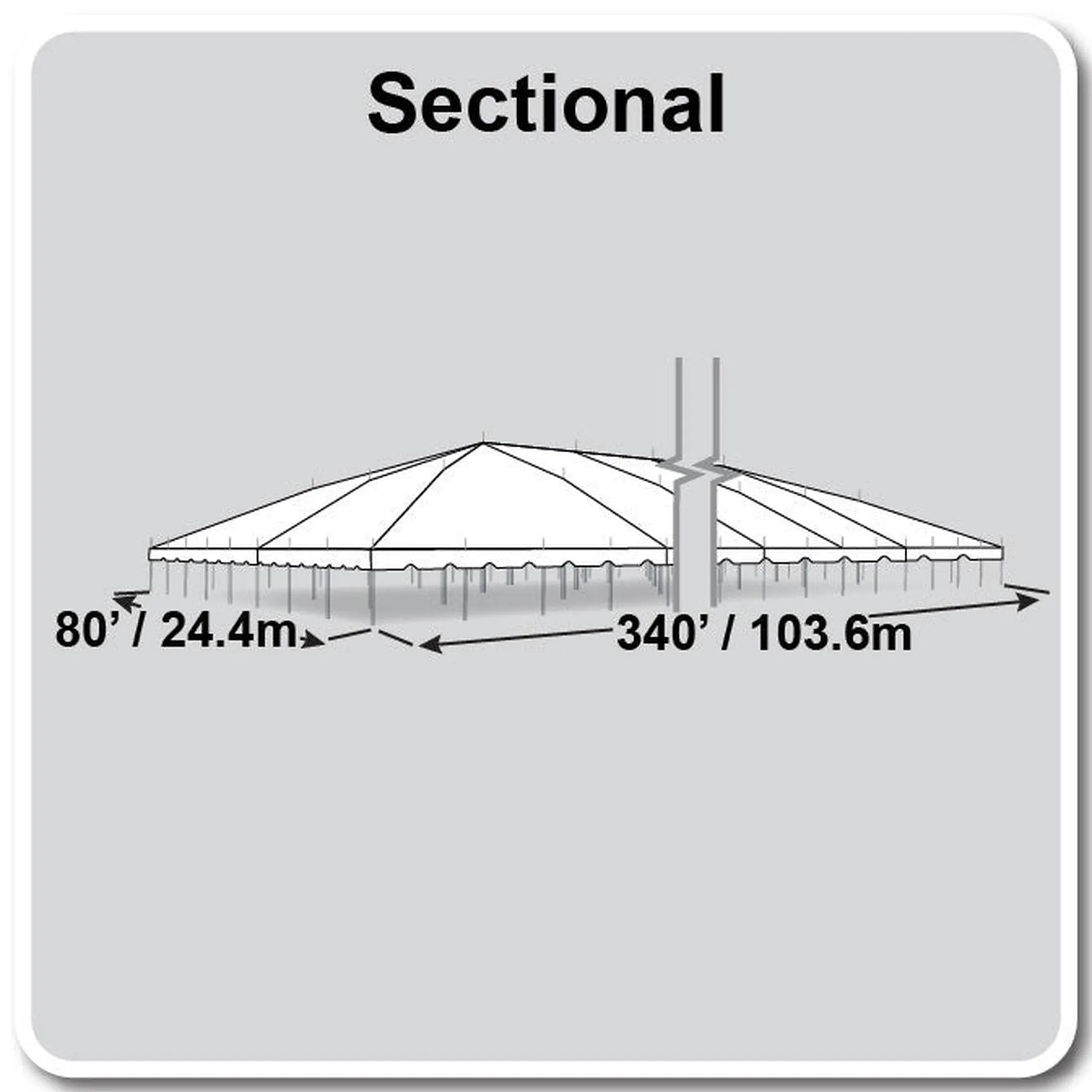 80x340 Classic Series Pole Tent