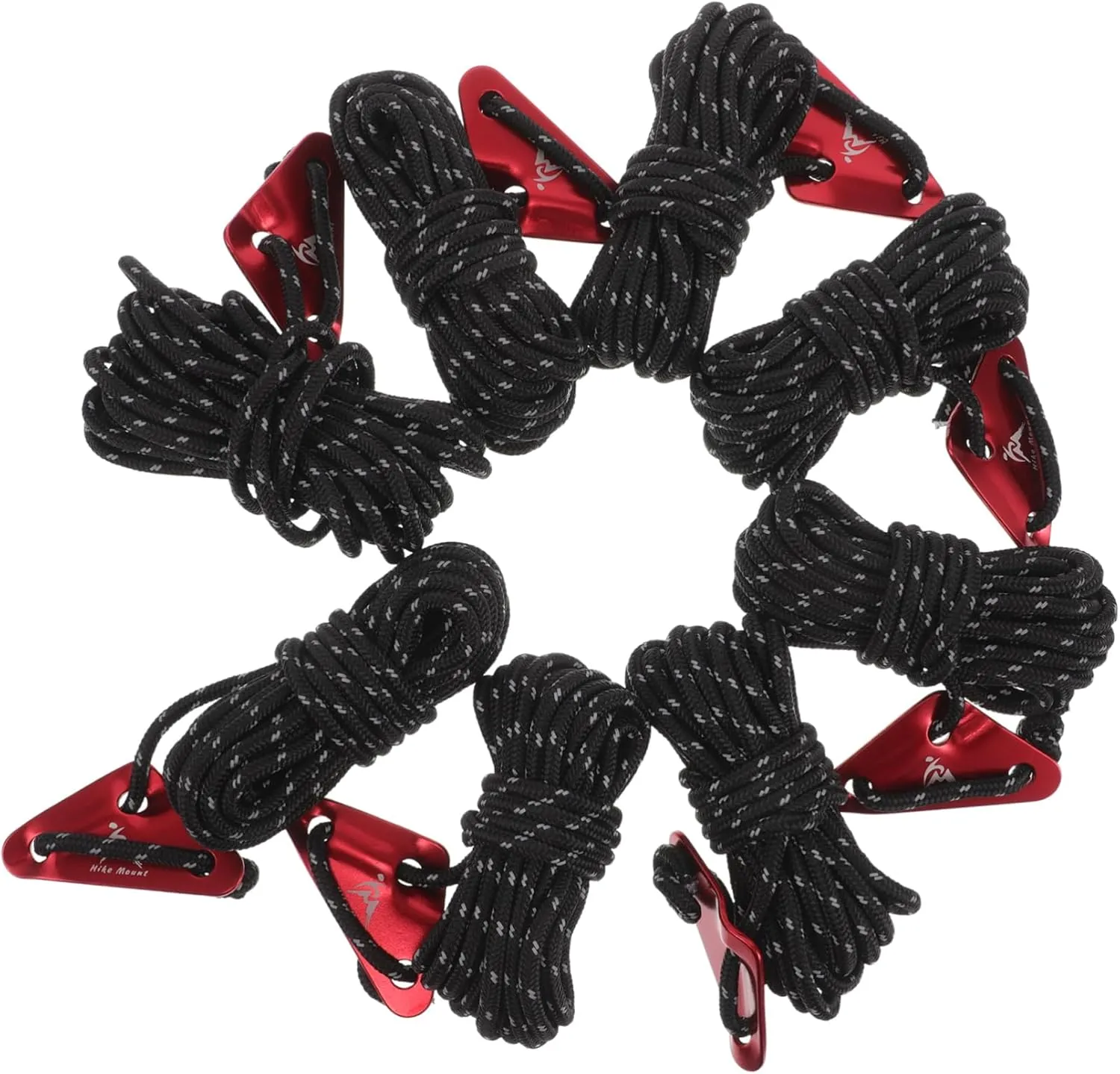 8pcs Heavy Duty Camping Rope Reflective Tent Lines for Secure Outdoor Use for Hiking Mountaineering Tent Setup Versatile Hauling Lines